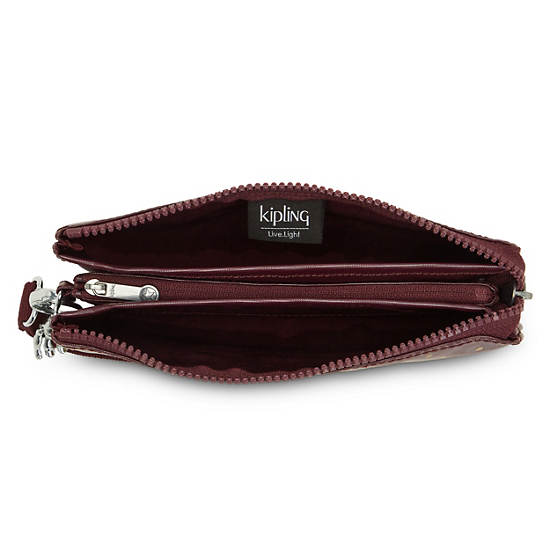 Kipling Creativity Extra Large Metallic Wristlet Táska Bordó | HU 2066SG